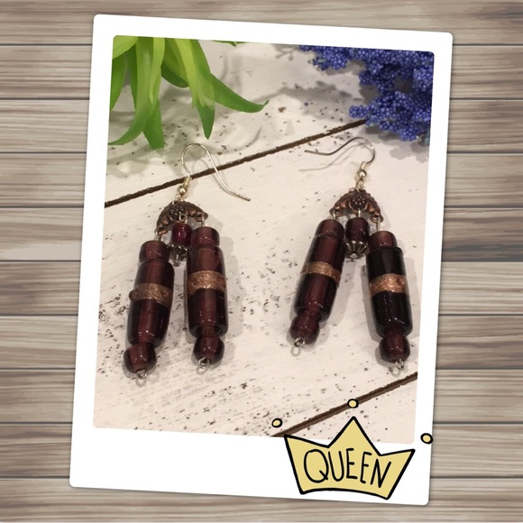 Dawn’s Treasures Jewelry - Purple Indian Dangle Earrings